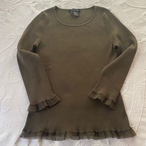 Etcetera earth colored silk sweater s